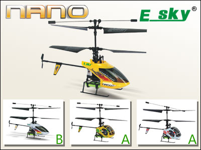 E-SKY 002648-B YELLOW Миниатюрный соосный радиоуправляемый вертолет E-sky Nano Style B (желтый)